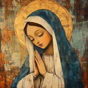 Peinture tableau Vierge Marie